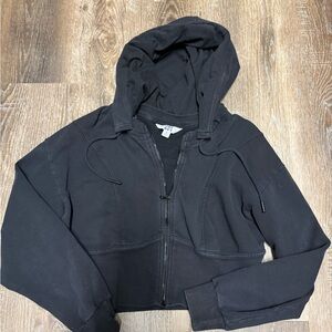 JoyLab Black Cropped Zip Up Jacket